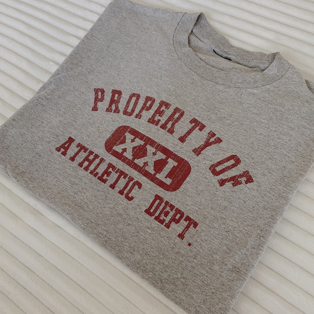Grey sports Tee with red lettering